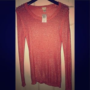 BUCKLE Knit sweater with gold stud shoulder detail